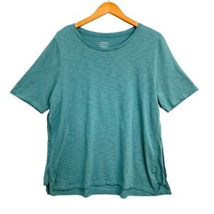 Chico's The Ultimate Tee Size 3 U.S. XL Green Short Sleeve Crew Neck Casual